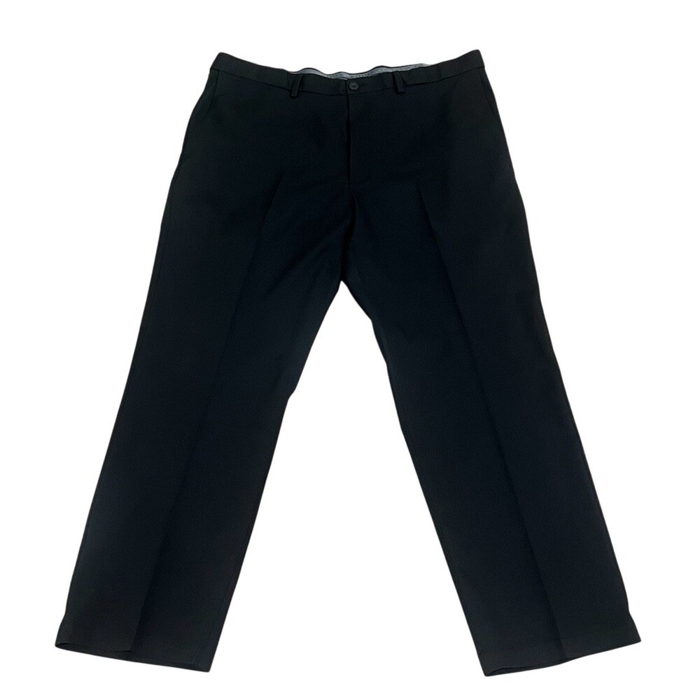 Haggar  Dress Pants Mens Size Waist 40 Black Flat Front Straight Leg 32